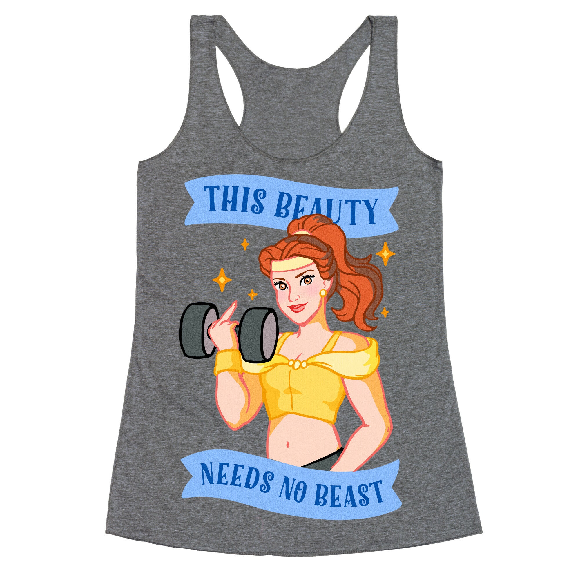 This Beauty Needs No Beast Parody Racerback Tank