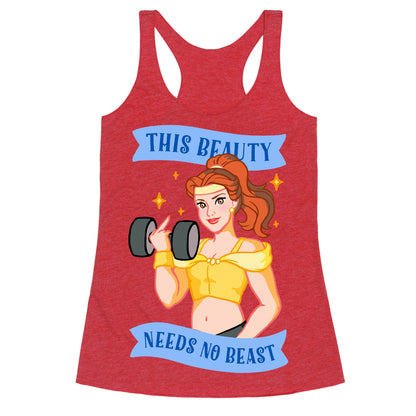 This Beauty Needs No Beast Parody Racerback Tank