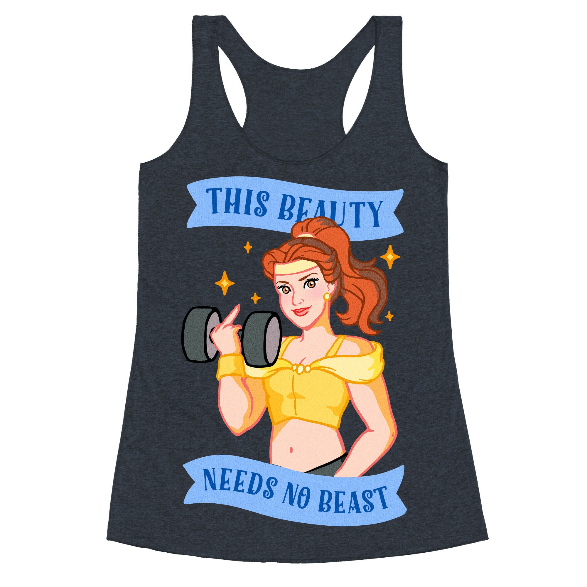 This Beauty Needs No Beast Parody Racerback Tank