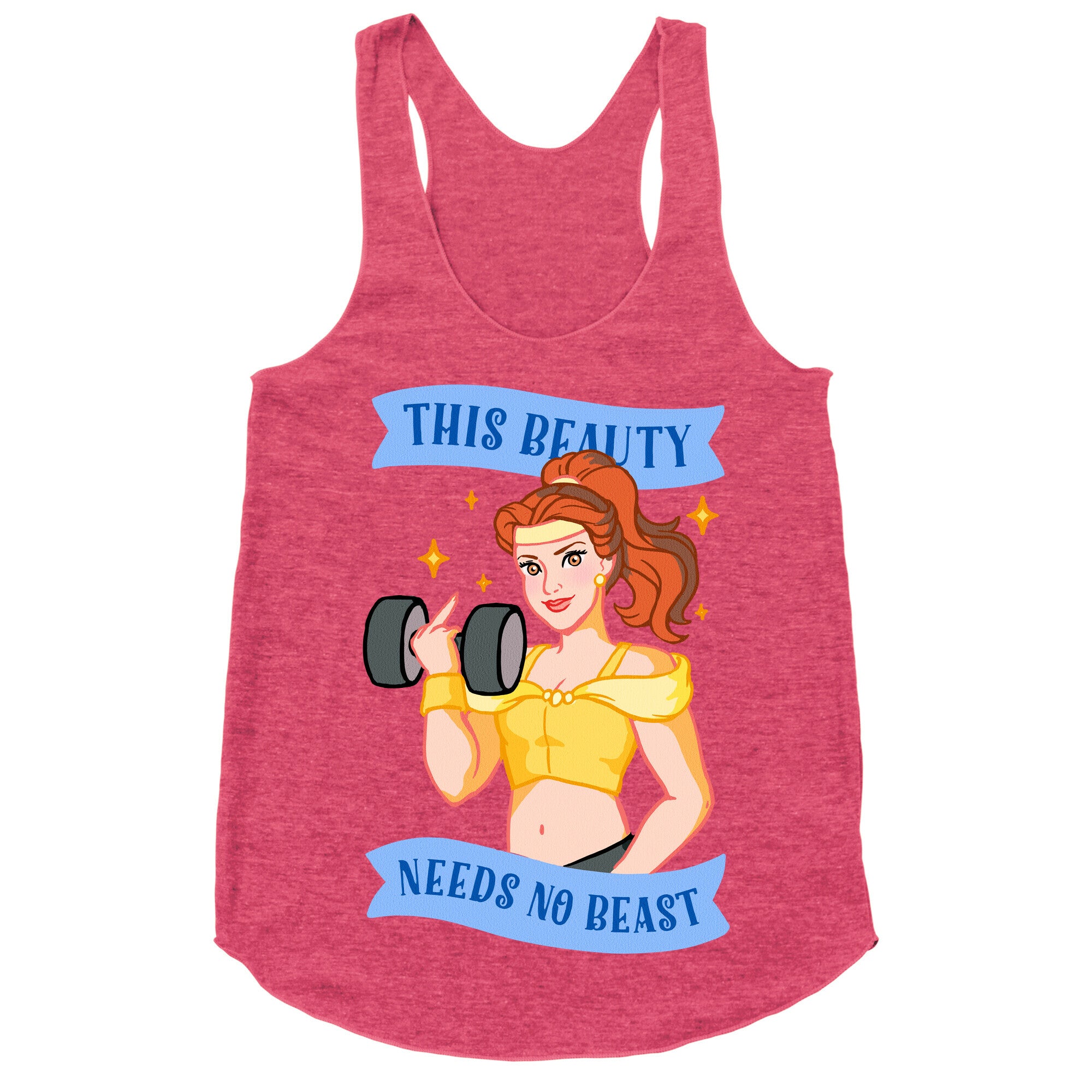 This Beauty Needs No Beast Parody Racerback Tank