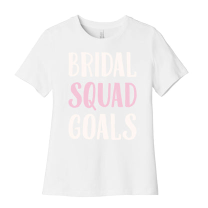 Bridal Squad Goals White Print Women's Cotton Tee