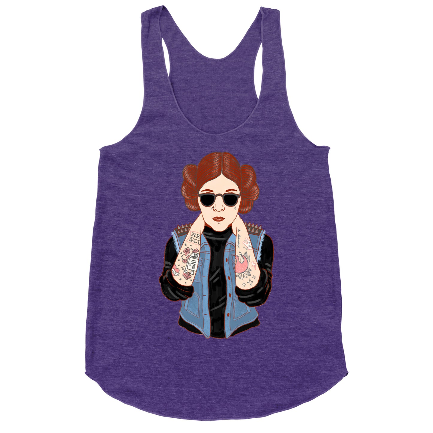 Punk Leia Parody Racerback Tank