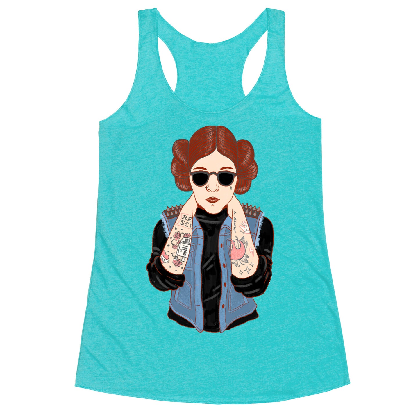 Punk Leia Parody Racerback Tank