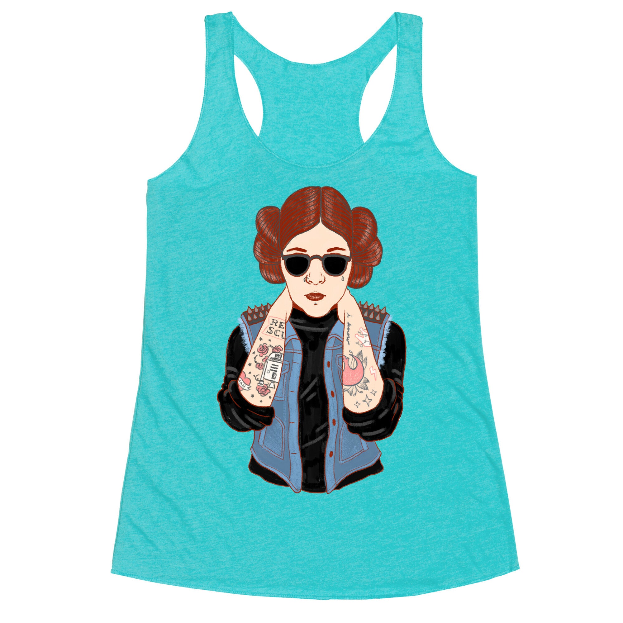 Punk Leia Parody Racerback Tank