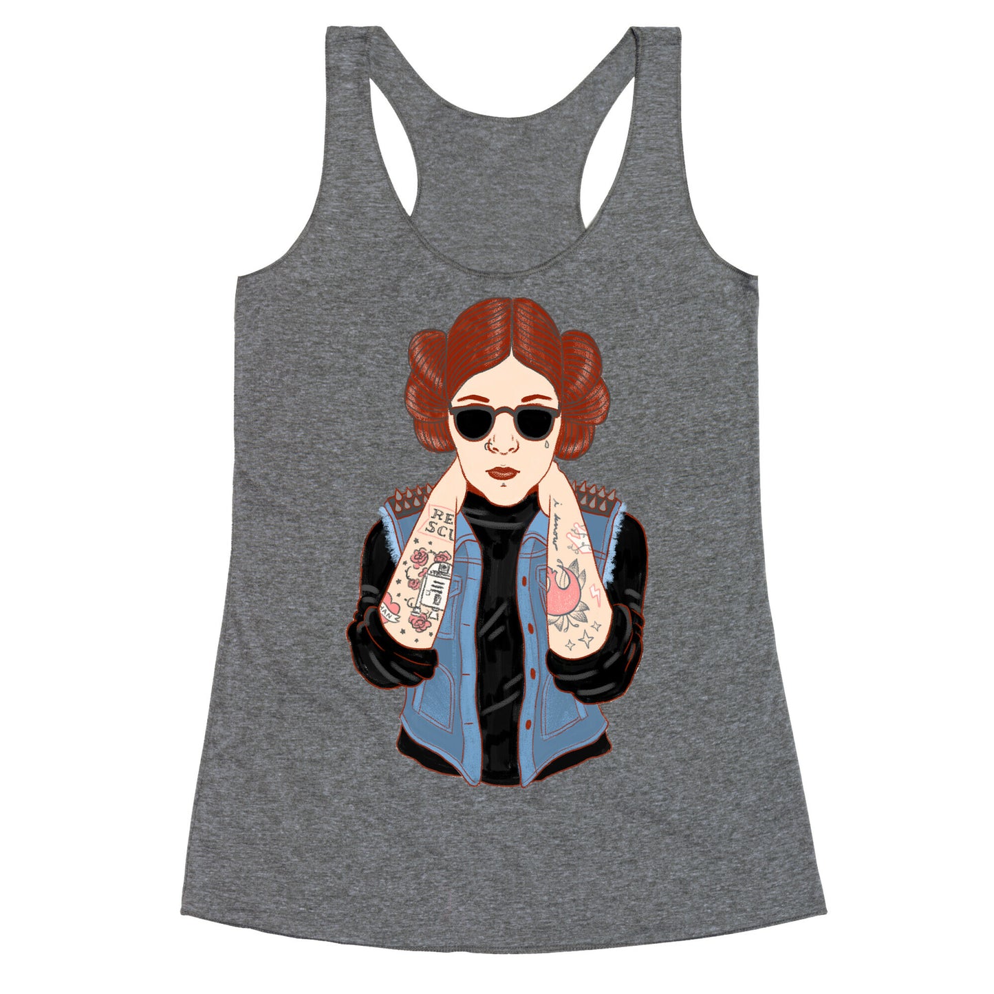 Punk Leia Parody Racerback Tank