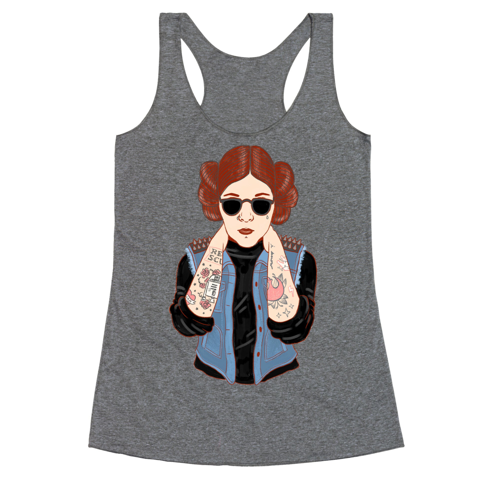 Punk Leia Parody Racerback Tank