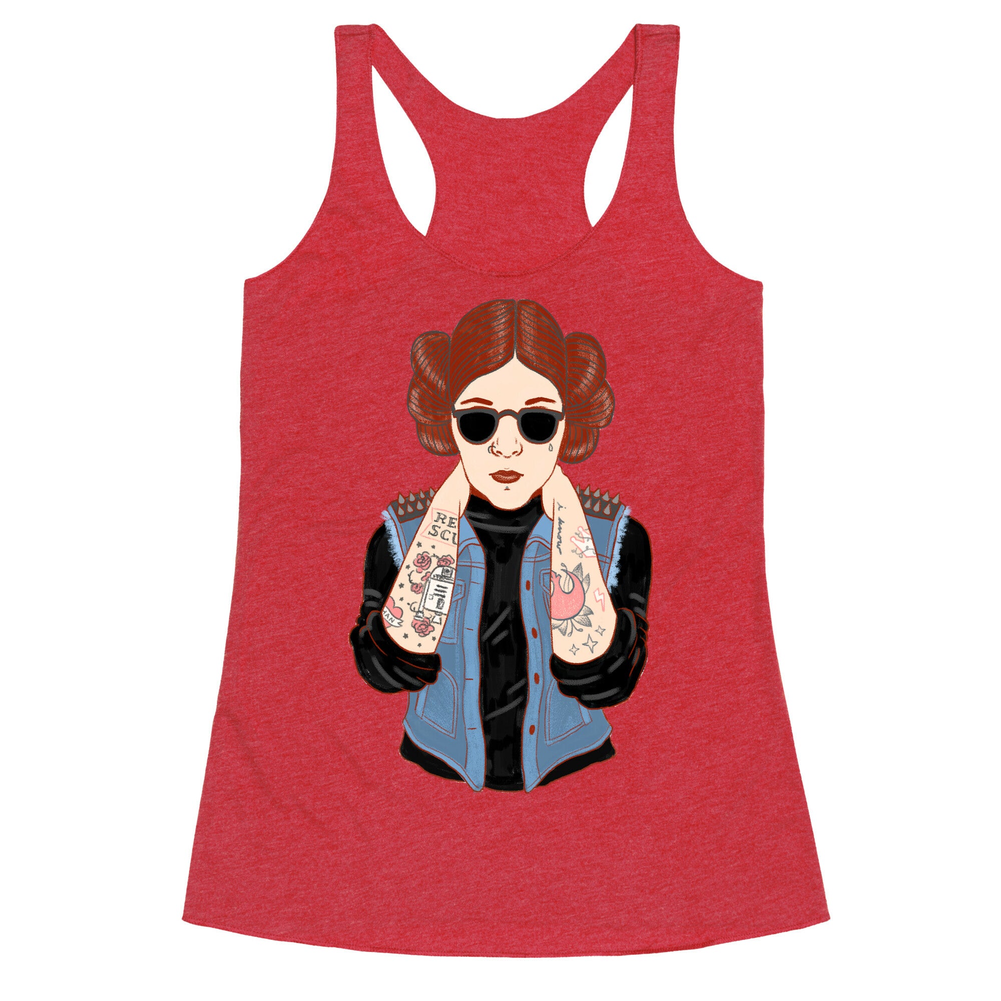 Punk Leia Parody Racerback Tank