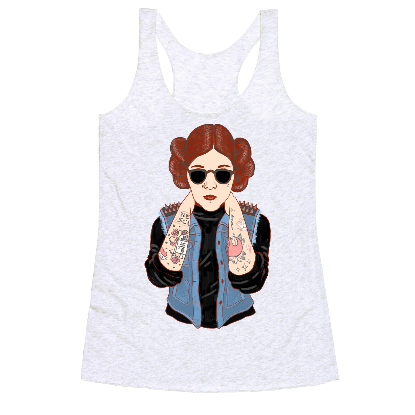 Punk Leia Parody Racerback Tank