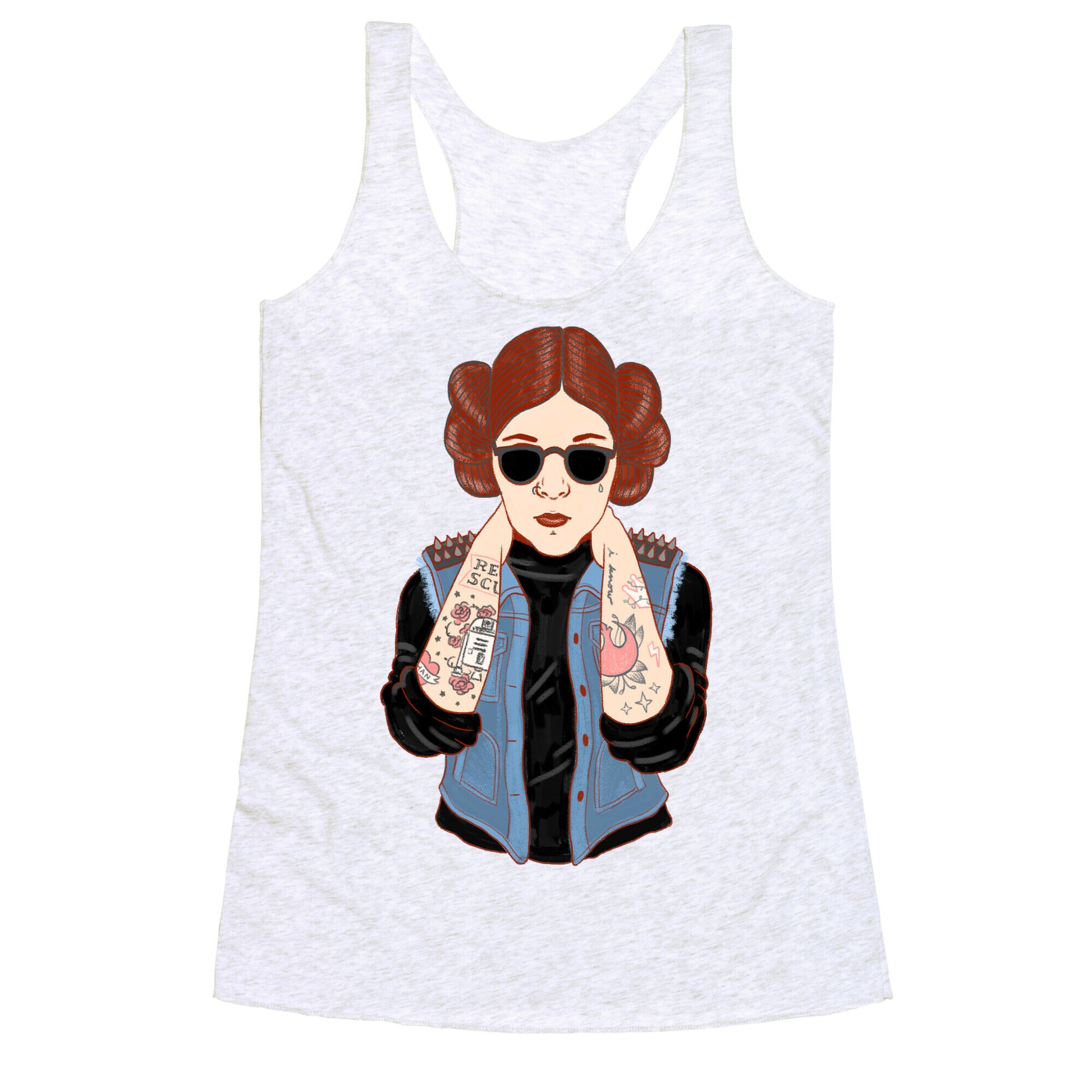 Punk Leia Parody Racerback Tank