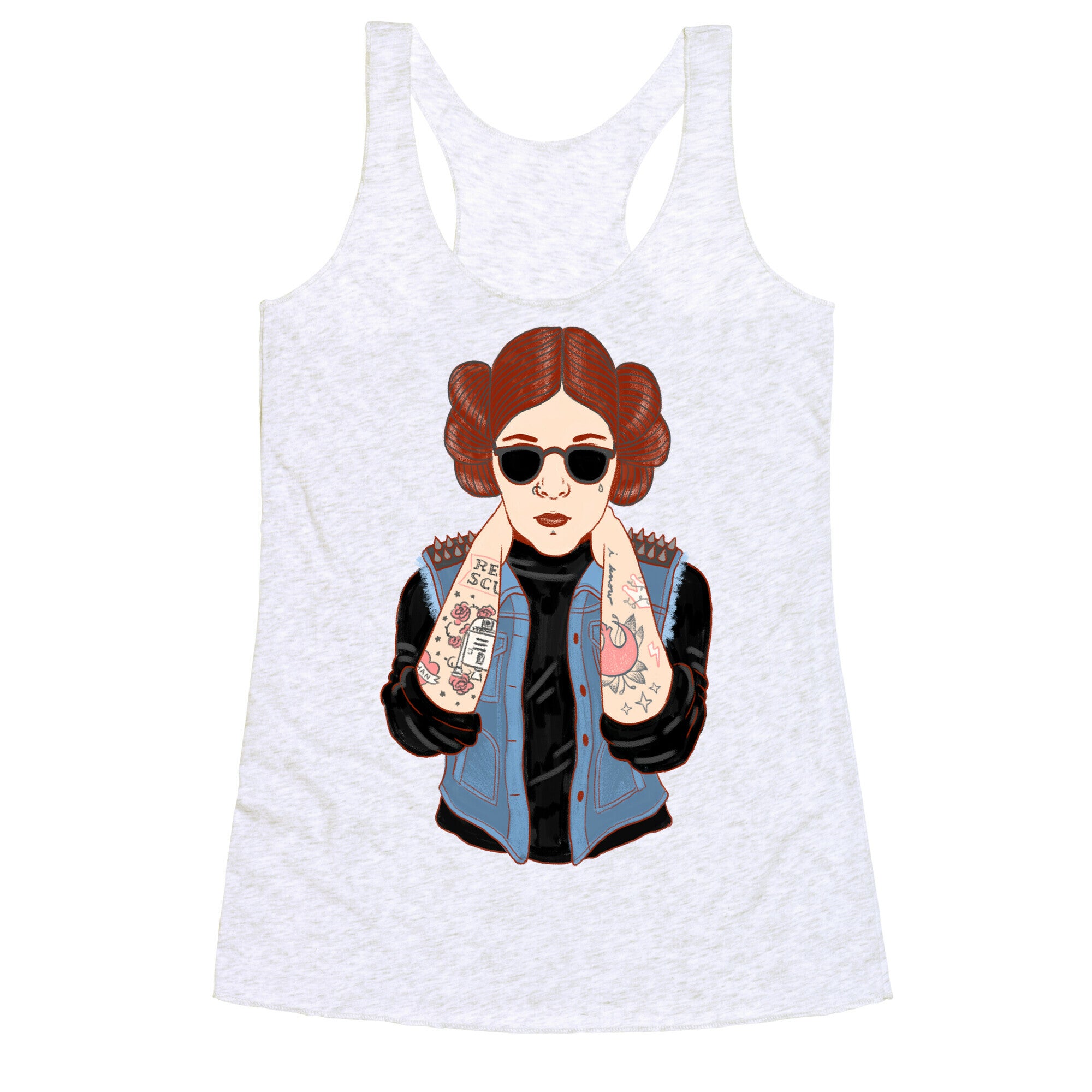 Punk Leia Parody Racerback Tank