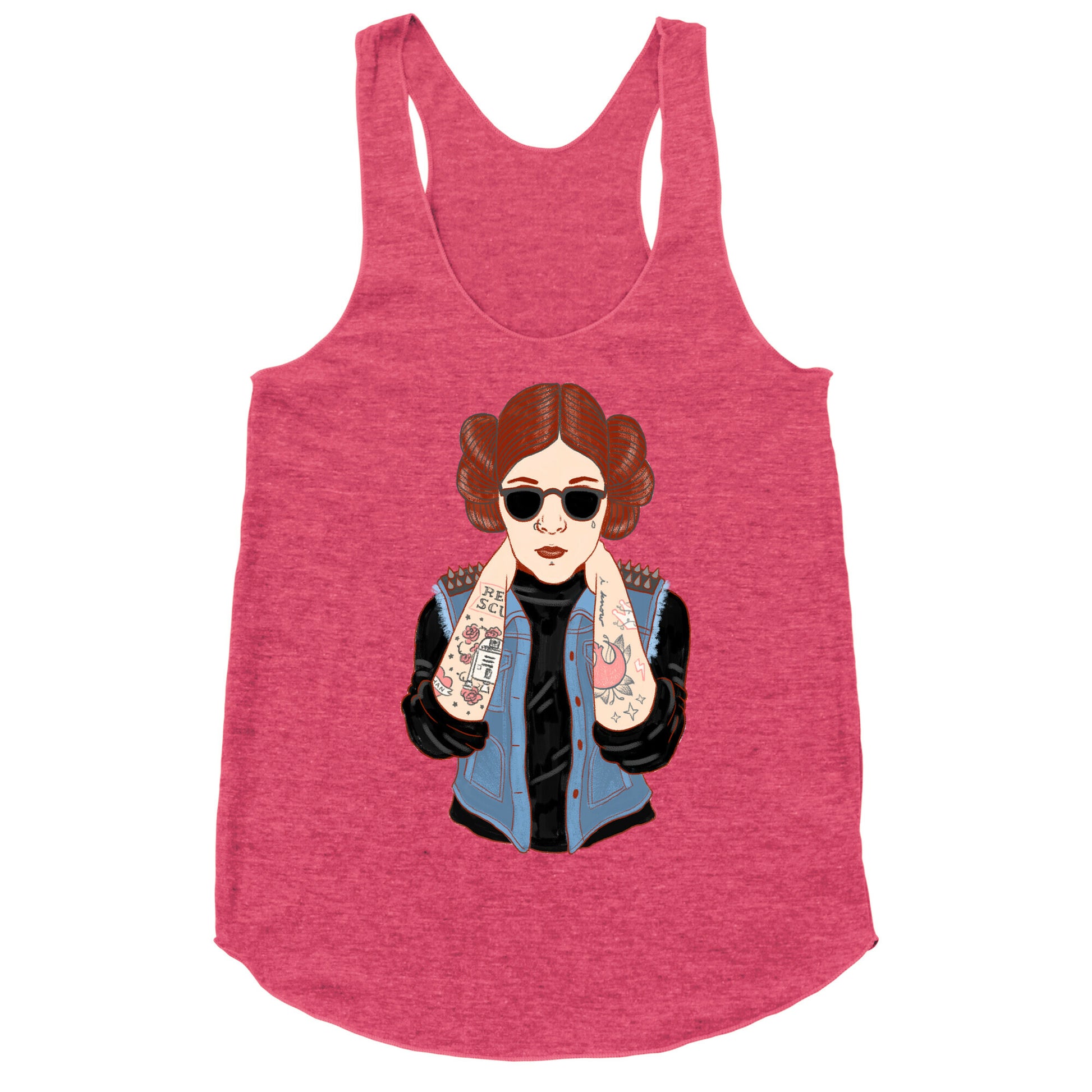 Punk Leia Parody Racerback Tank