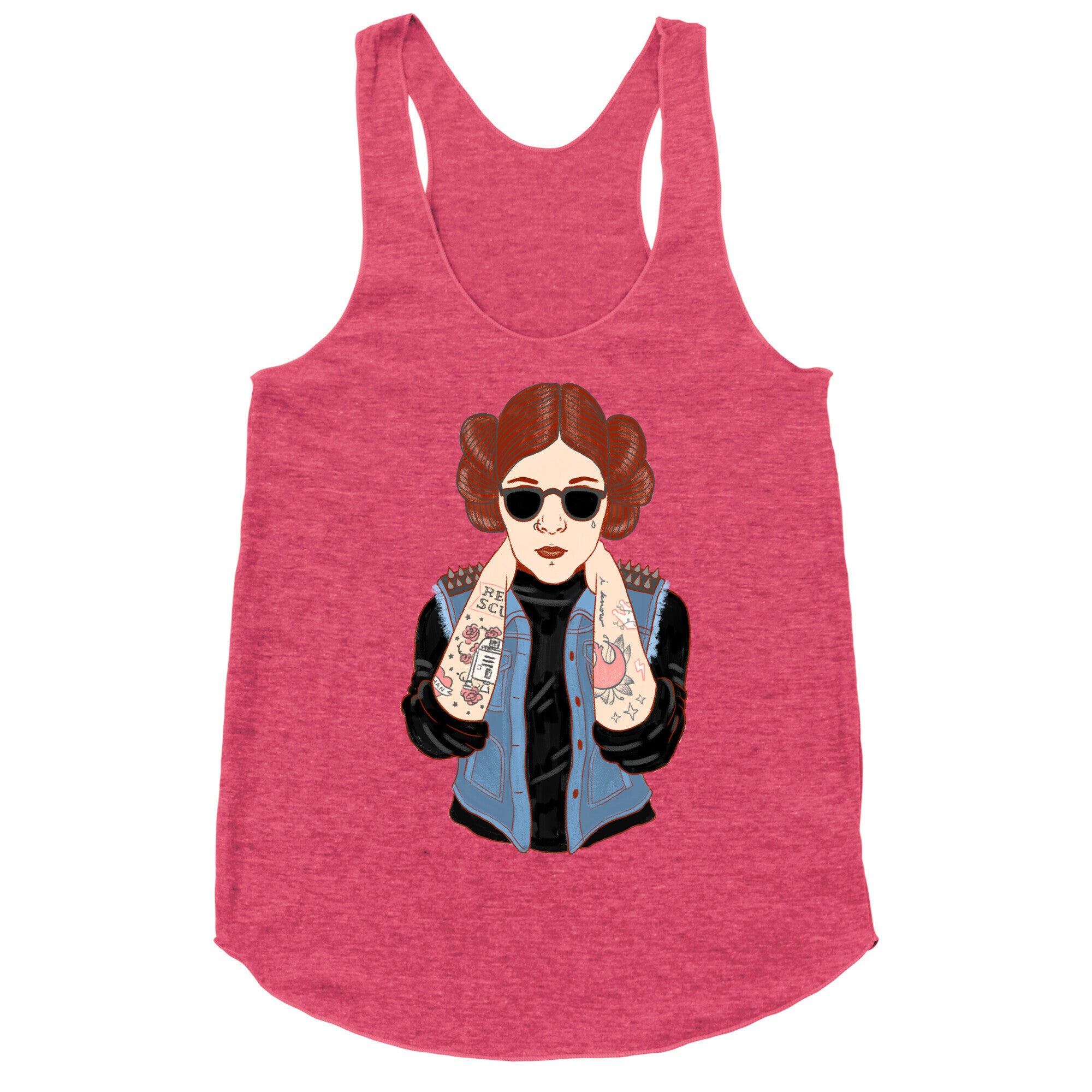 Punk Leia Parody Racerback Tank