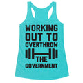 Working Out To Overthrow The Government Racerback Tank