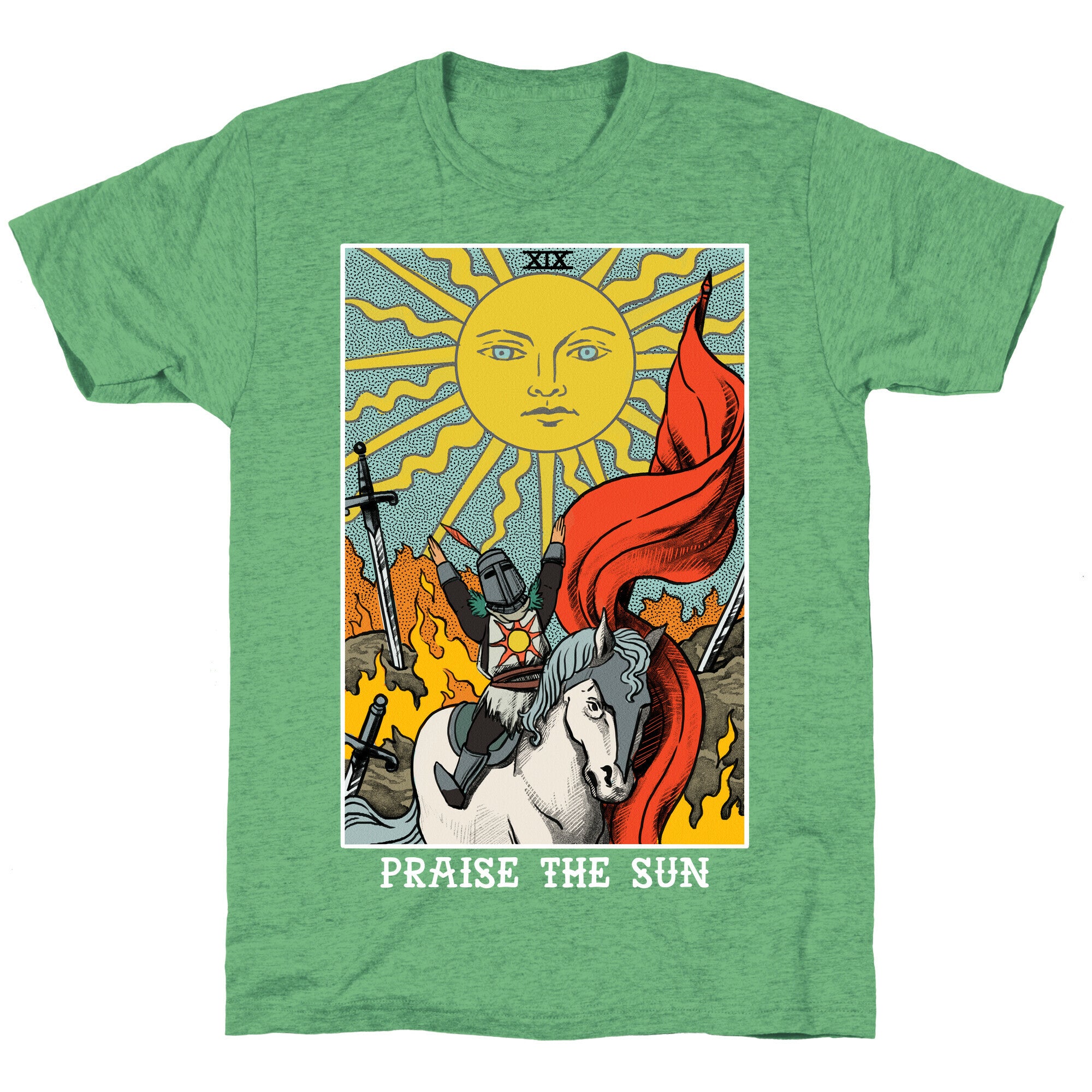 Praise The Sun Tarot Card Unisex Triblend Tee