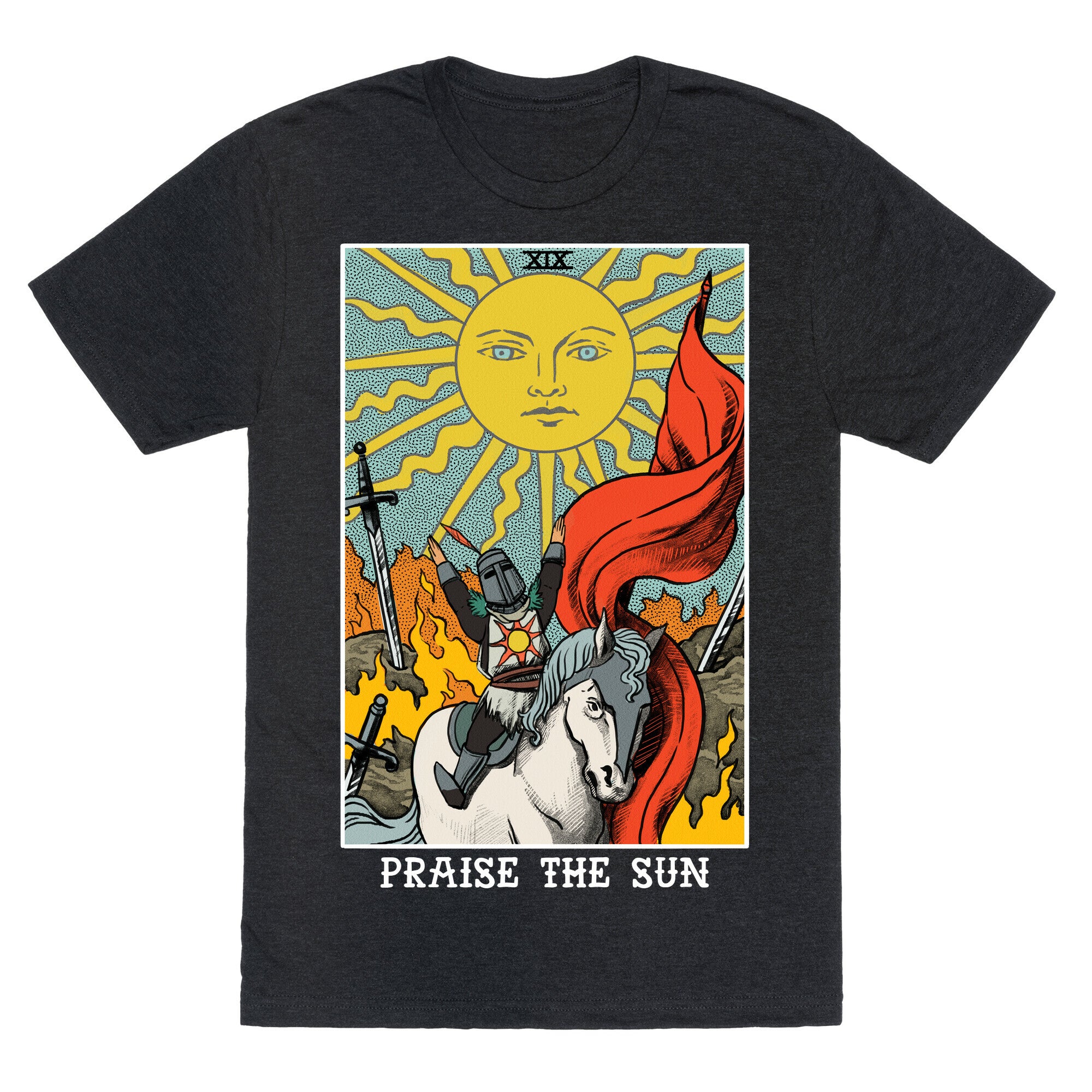 Praise The Sun Tarot Card Unisex Triblend Tee