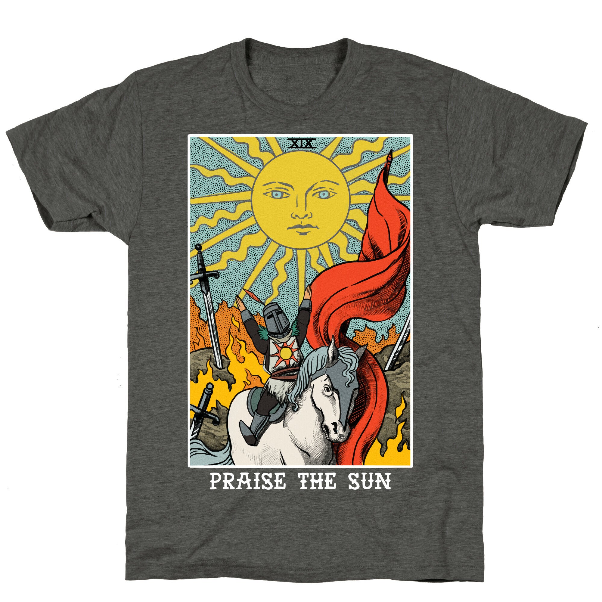 Praise The Sun Tarot Card Unisex Triblend Tee