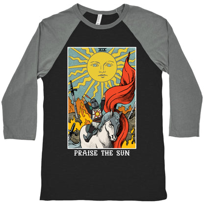 Praise The Sun Tarot Card Baseball Tee