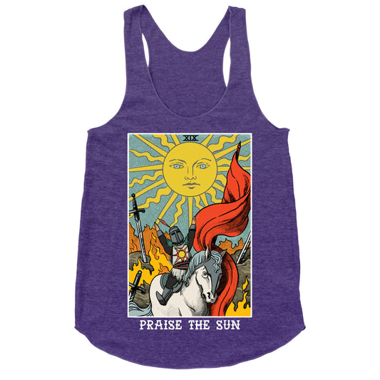 Praise The Sun Tarot Card Racerback Tank