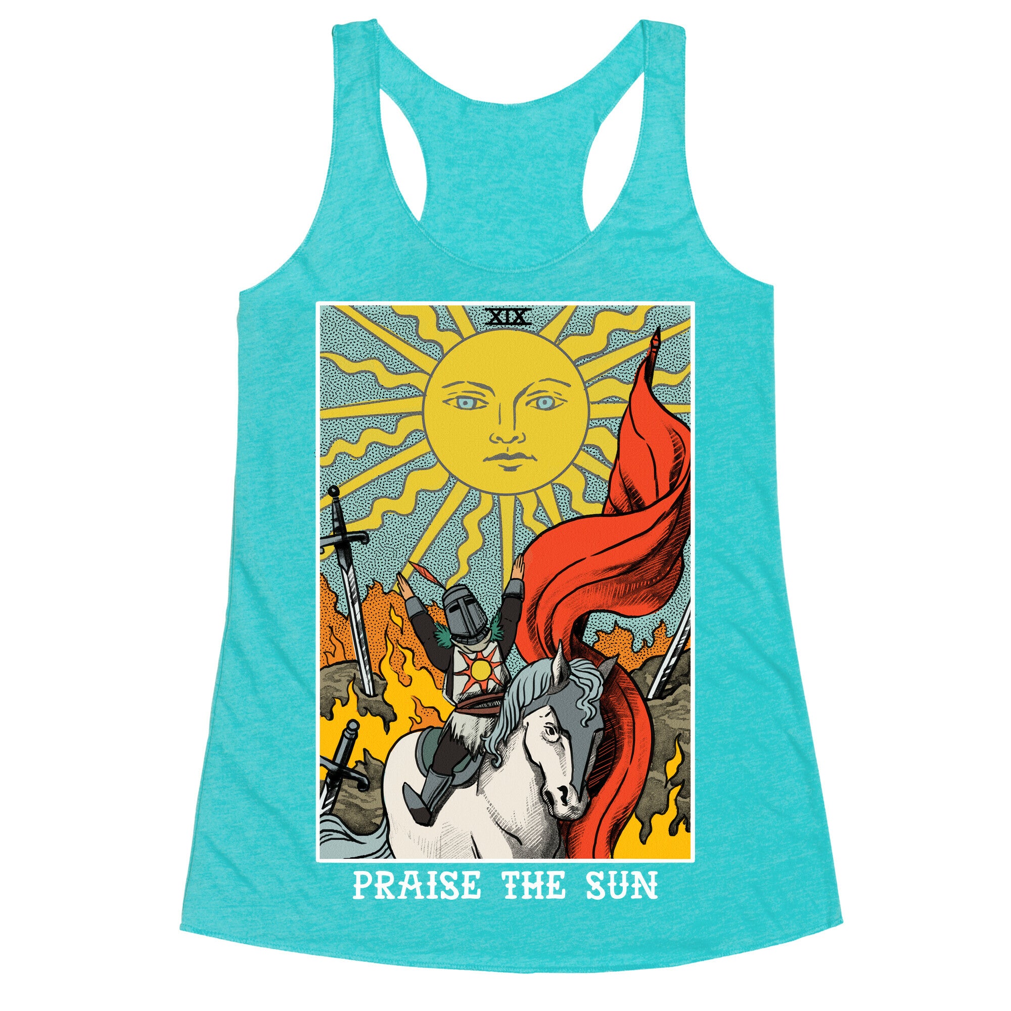 Praise The Sun Tarot Card Racerback Tank