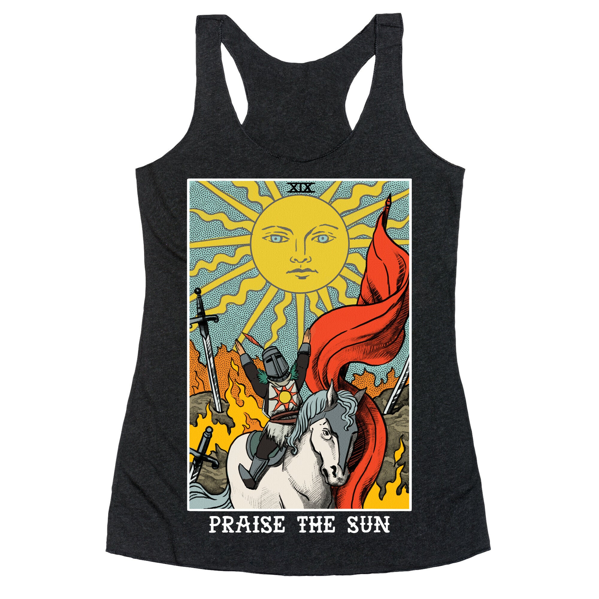 Praise The Sun Tarot Card Racerback Tank