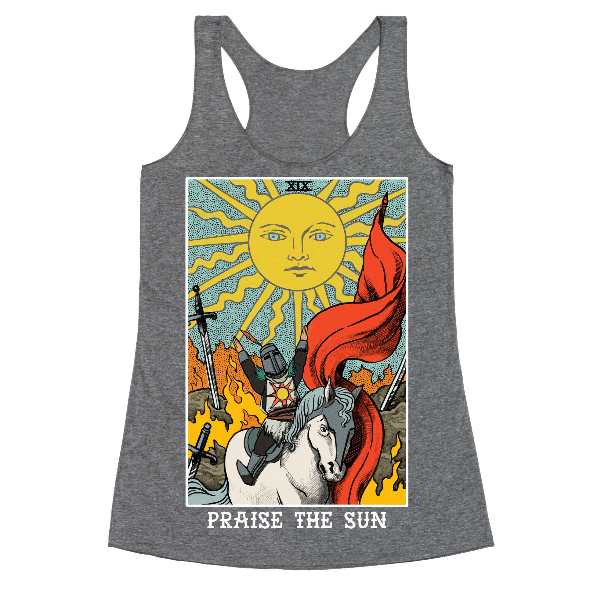 Praise The Sun Tarot Card Racerback Tank
