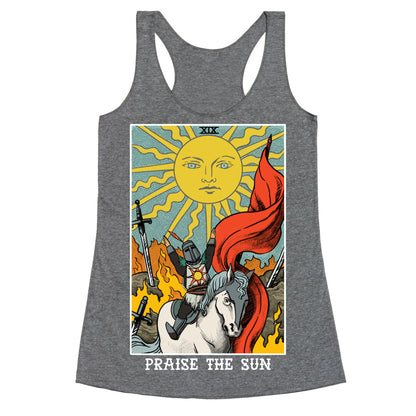 Praise The Sun Tarot Card Racerback Tank