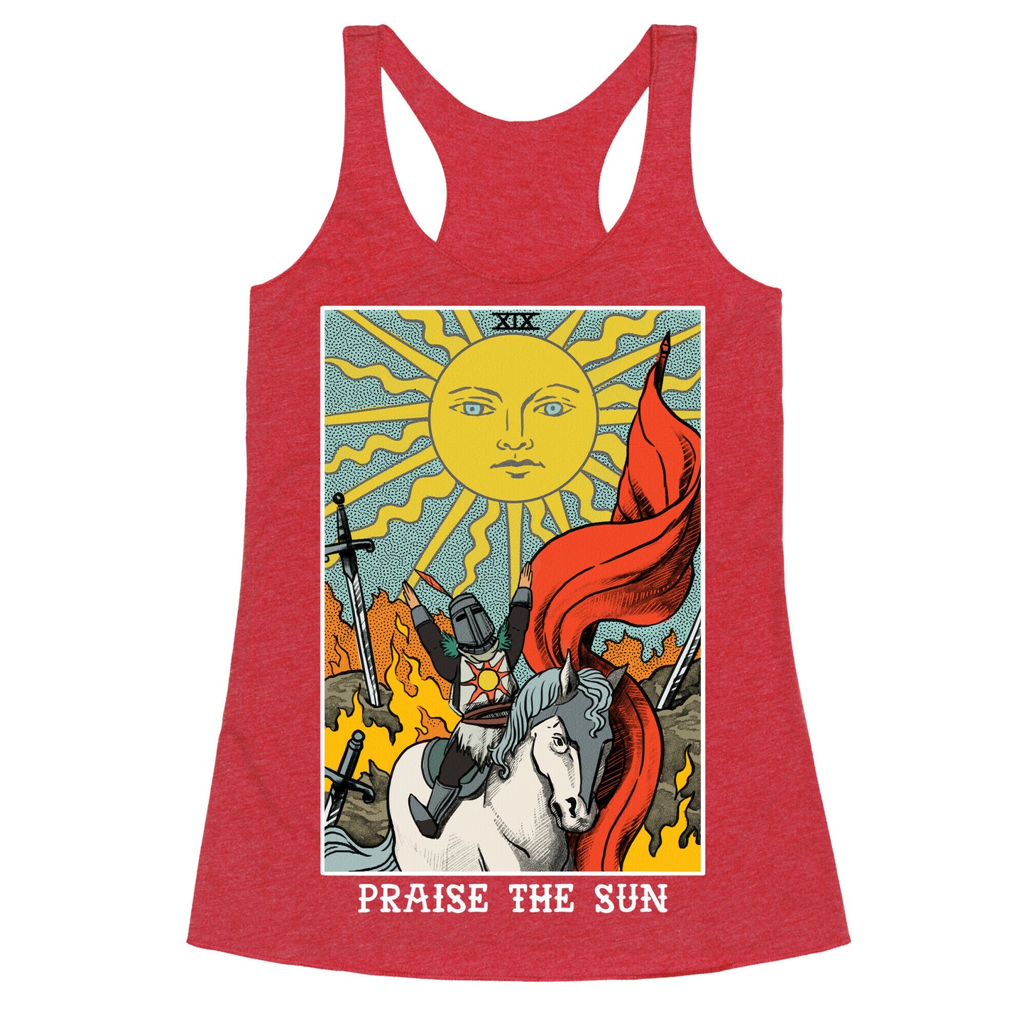 Praise The Sun Tarot Card Racerback Tank