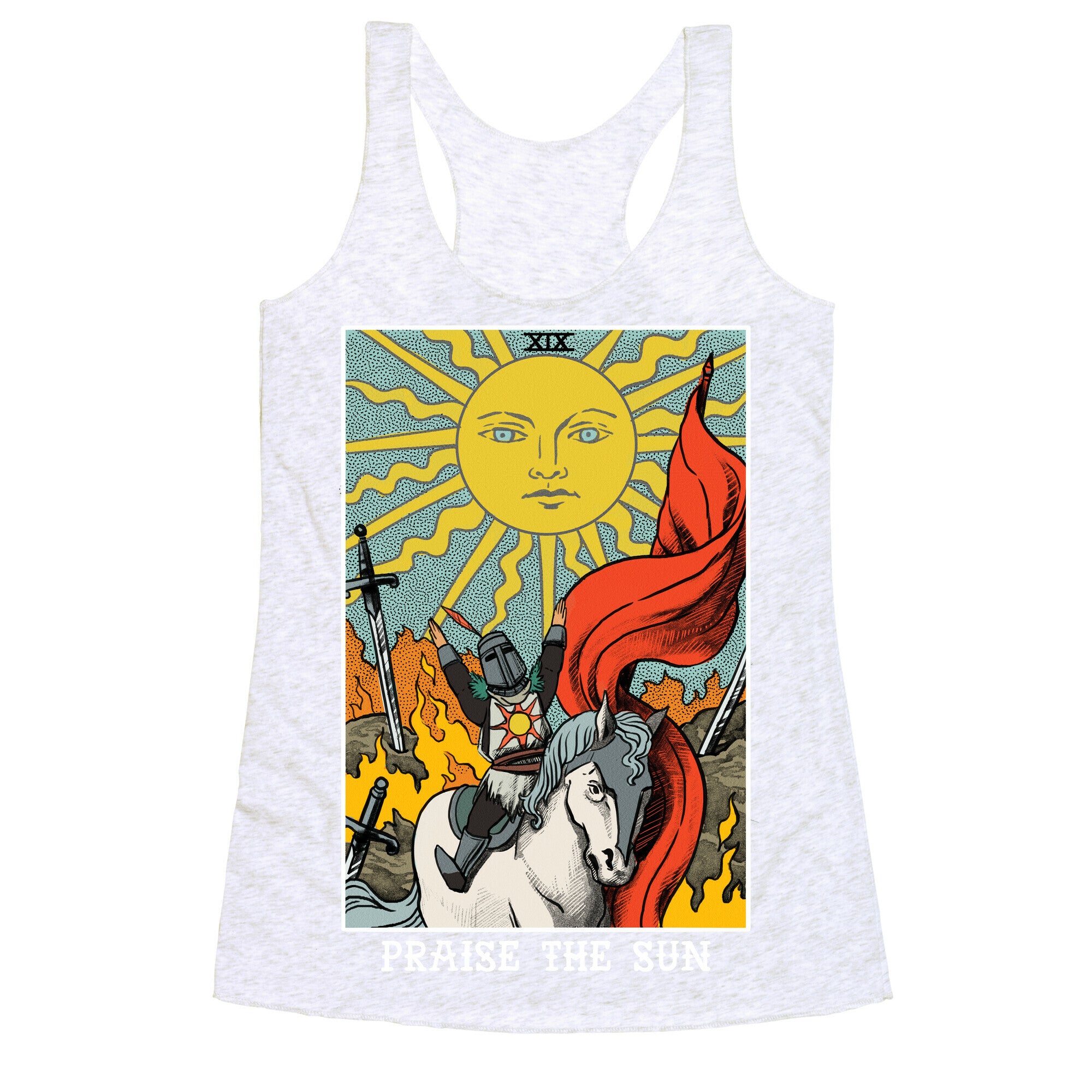 Praise The Sun Tarot Card Racerback Tank