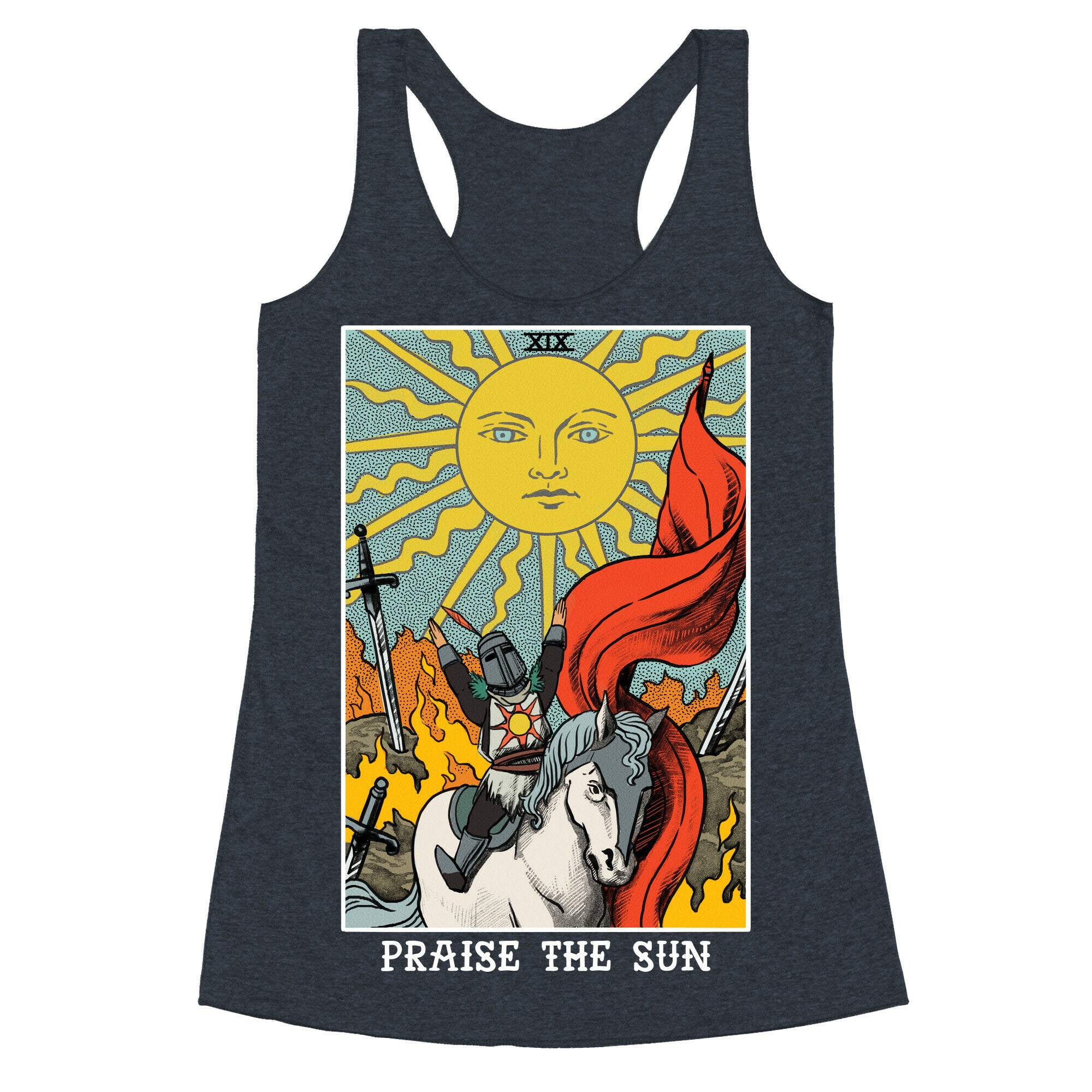 Praise The Sun Tarot Card Racerback Tank