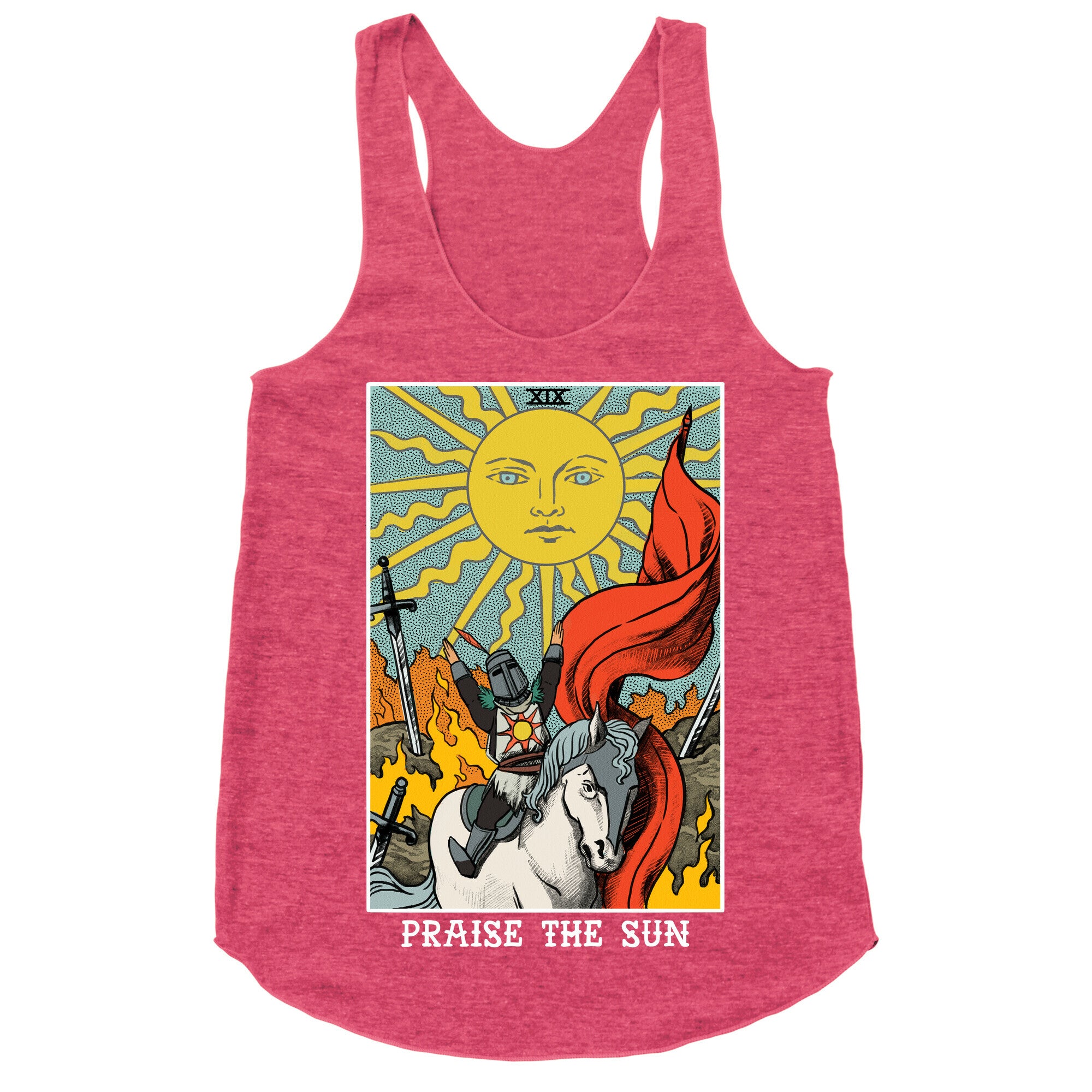 Praise The Sun Tarot Card Racerback Tank