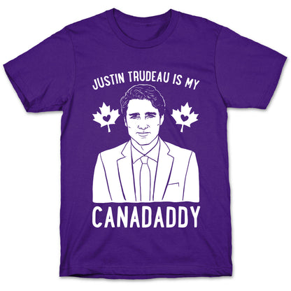 Justin Trudeau Is My Canadaddy Parody White Print  T-Shirt