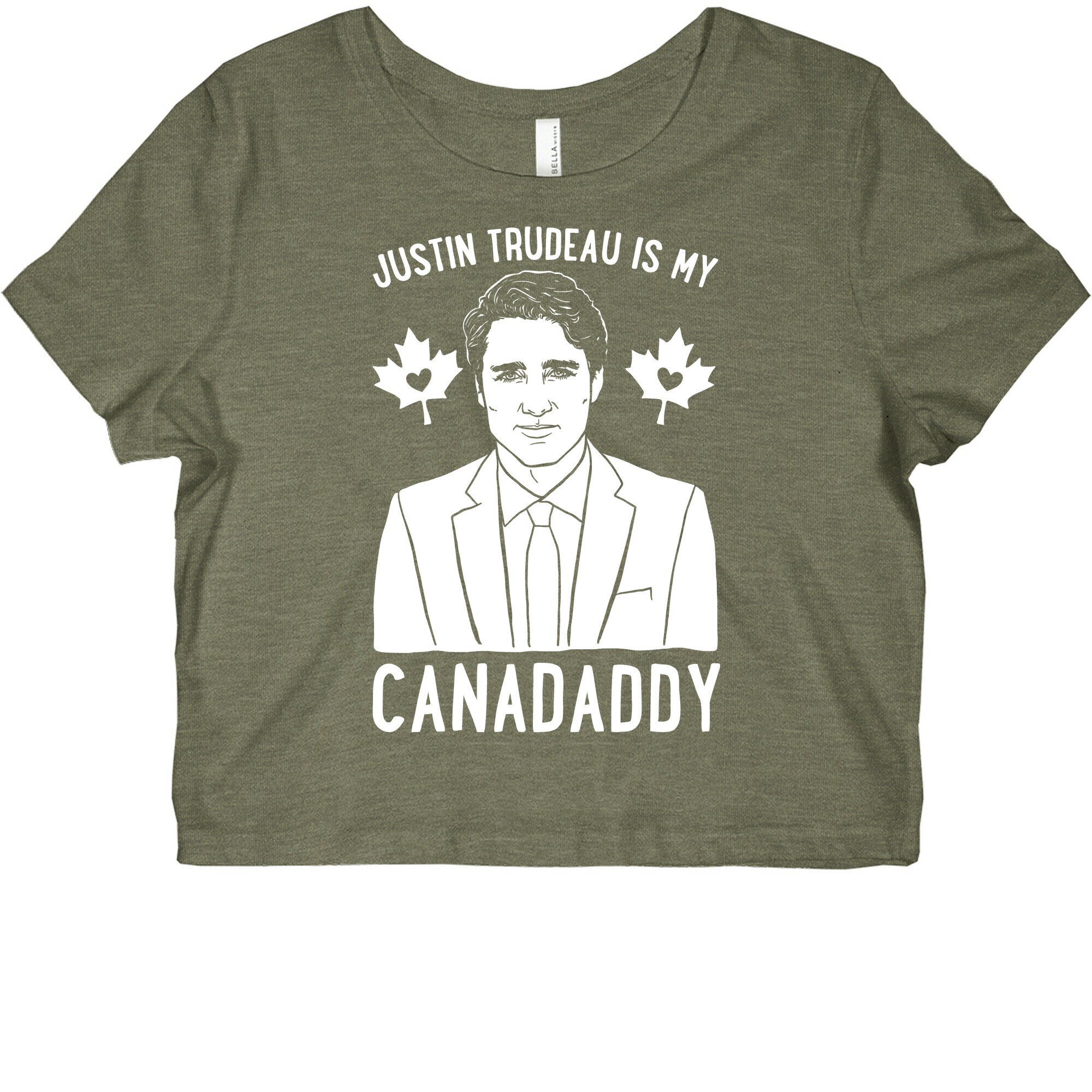 Justin Trudeau Is My Canadaddy Parody White Print  Graphic Baby Tee