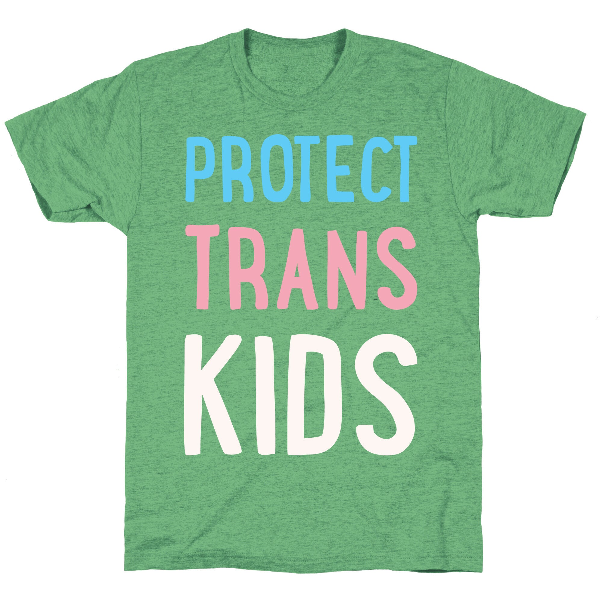 Protect Trans Kids White Print Unisex Triblend Tee