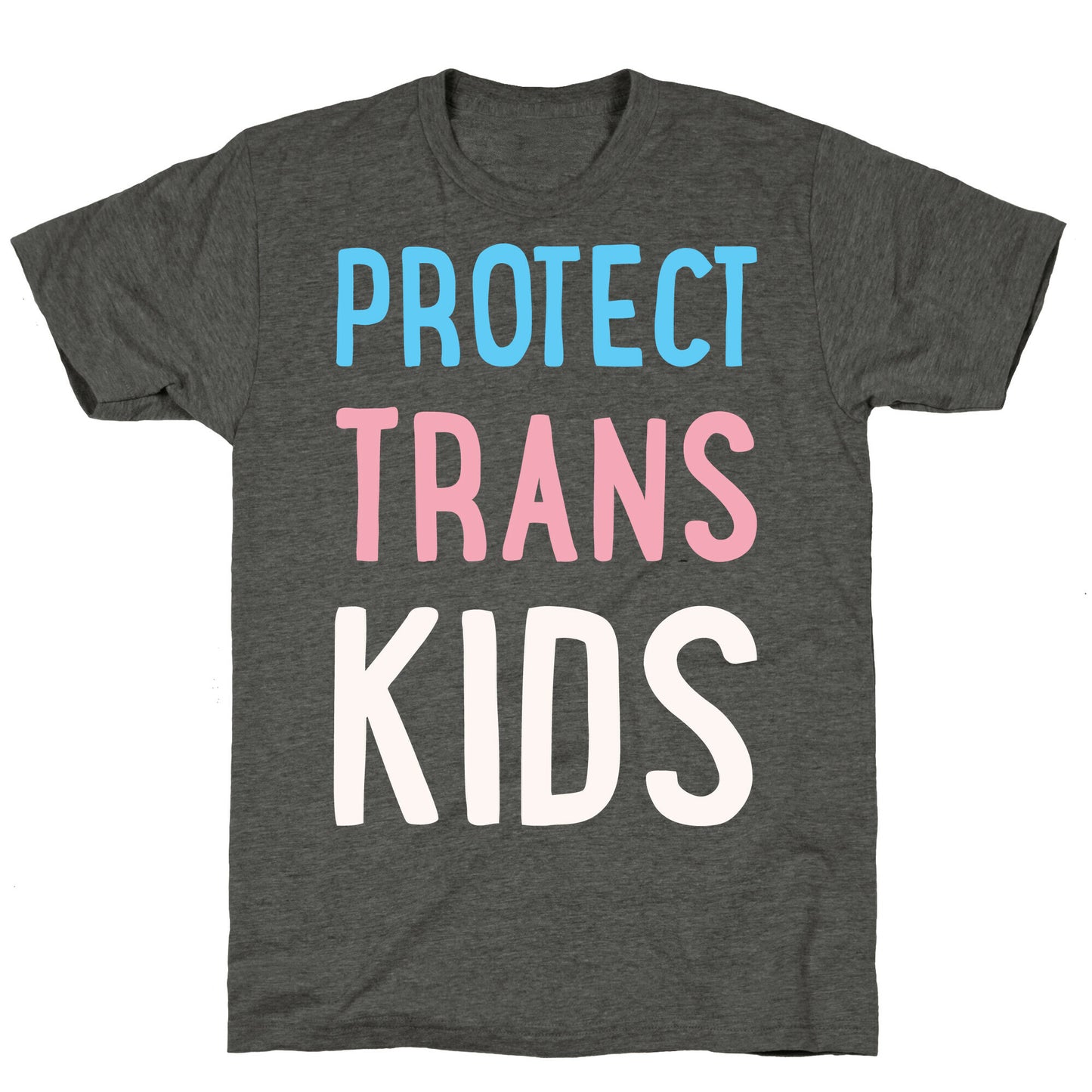 Protect Trans Kids White Print Unisex Triblend Tee