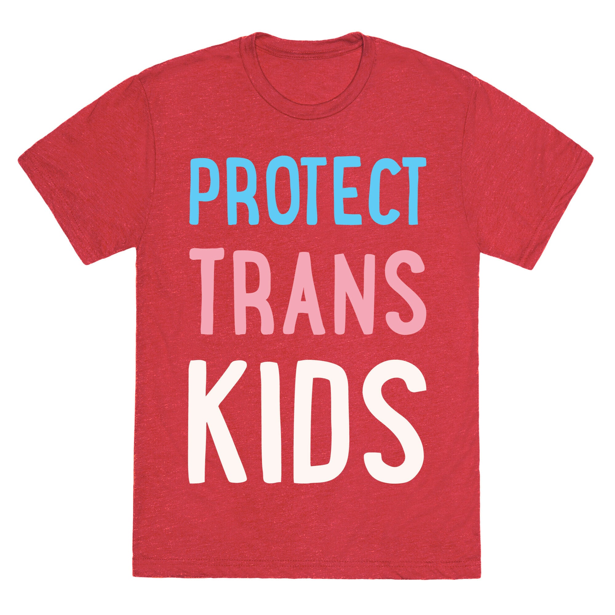 Protect Trans Kids White Print Unisex Triblend Tee