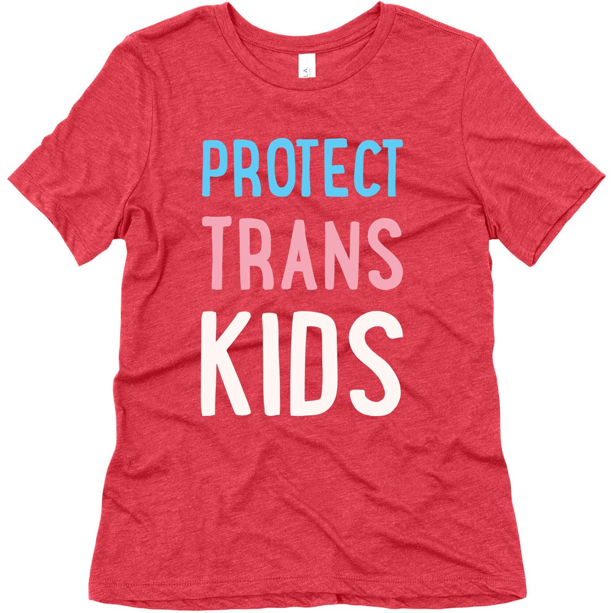 Protect Trans Kids White Print Women's Triblend Tee