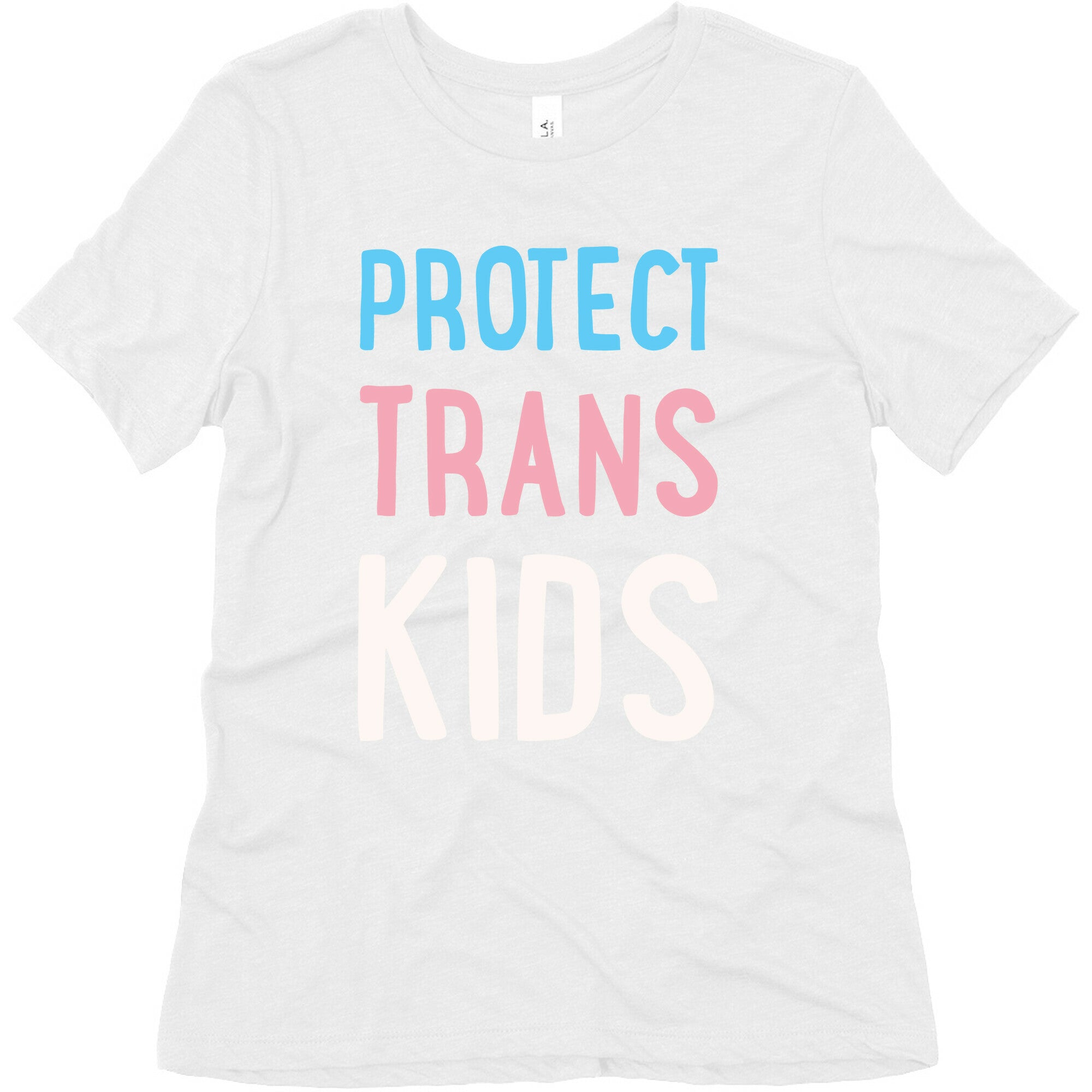 Protect Trans Kids White Print Women's Triblend Tee