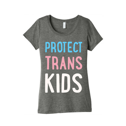 Protect Trans Kids White Print Women's Triblend Tee