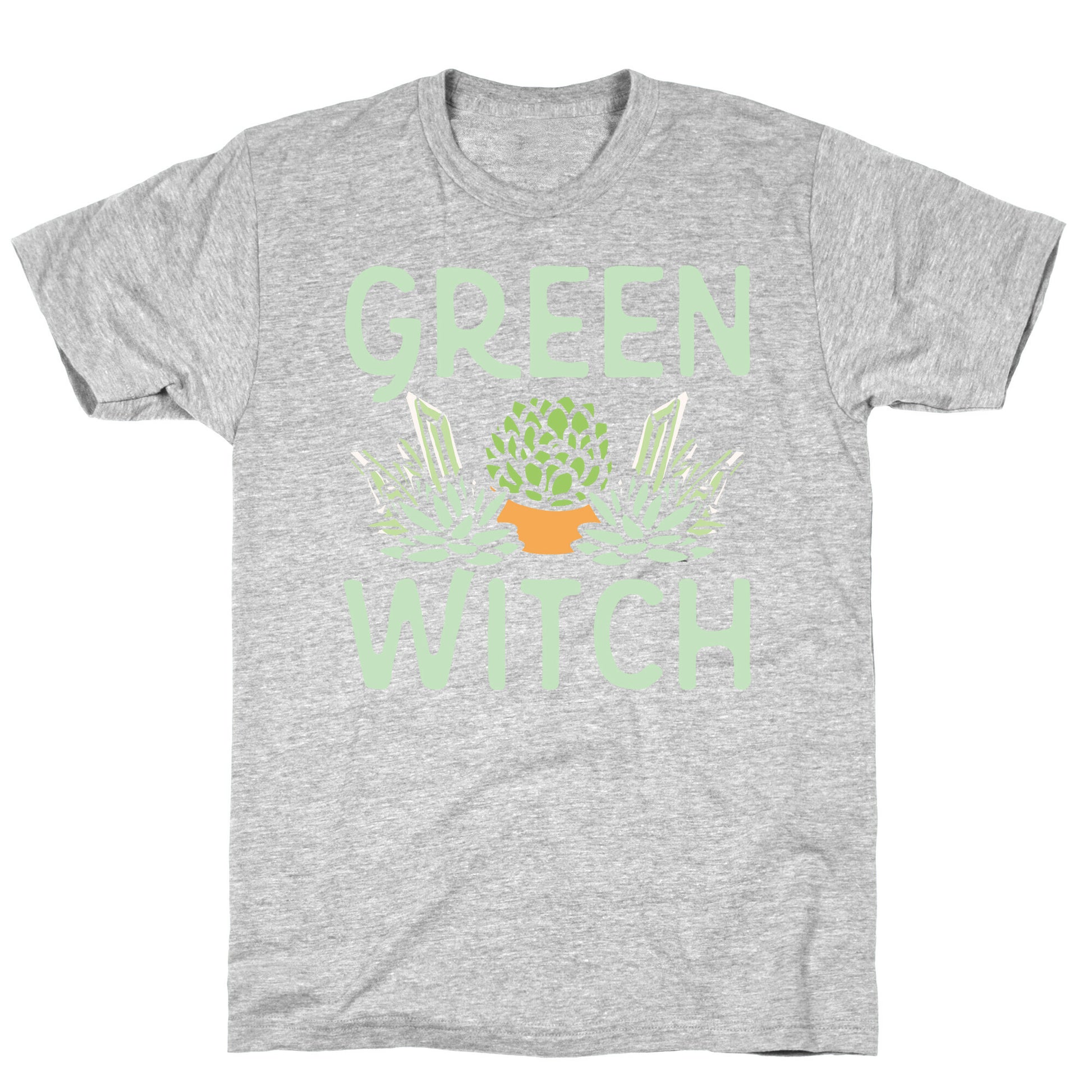 Green Witch White Print T-Shirt