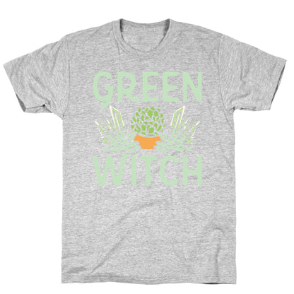 Green Witch White Print T-Shirt