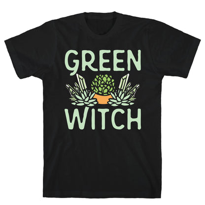 Green Witch White Print T-Shirt