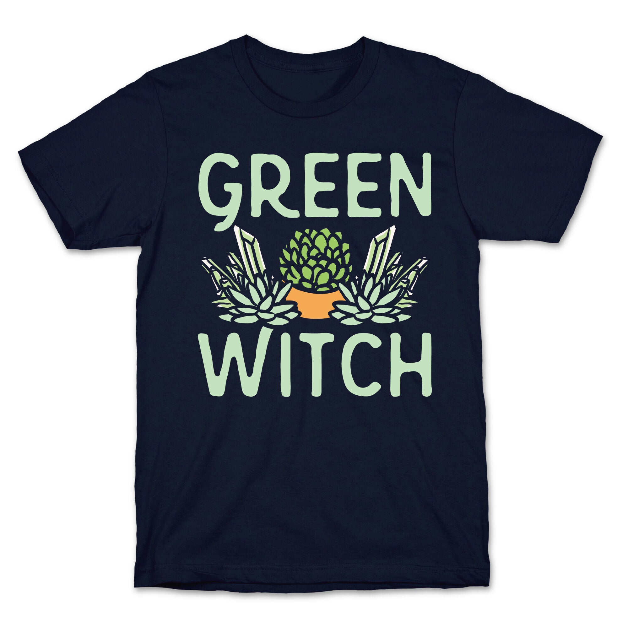 Green Witch White Print T-Shirt