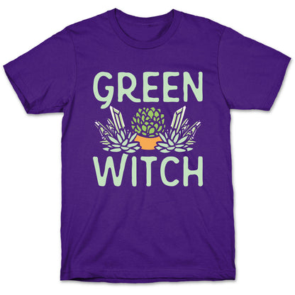 Green Witch White Print T-Shirt