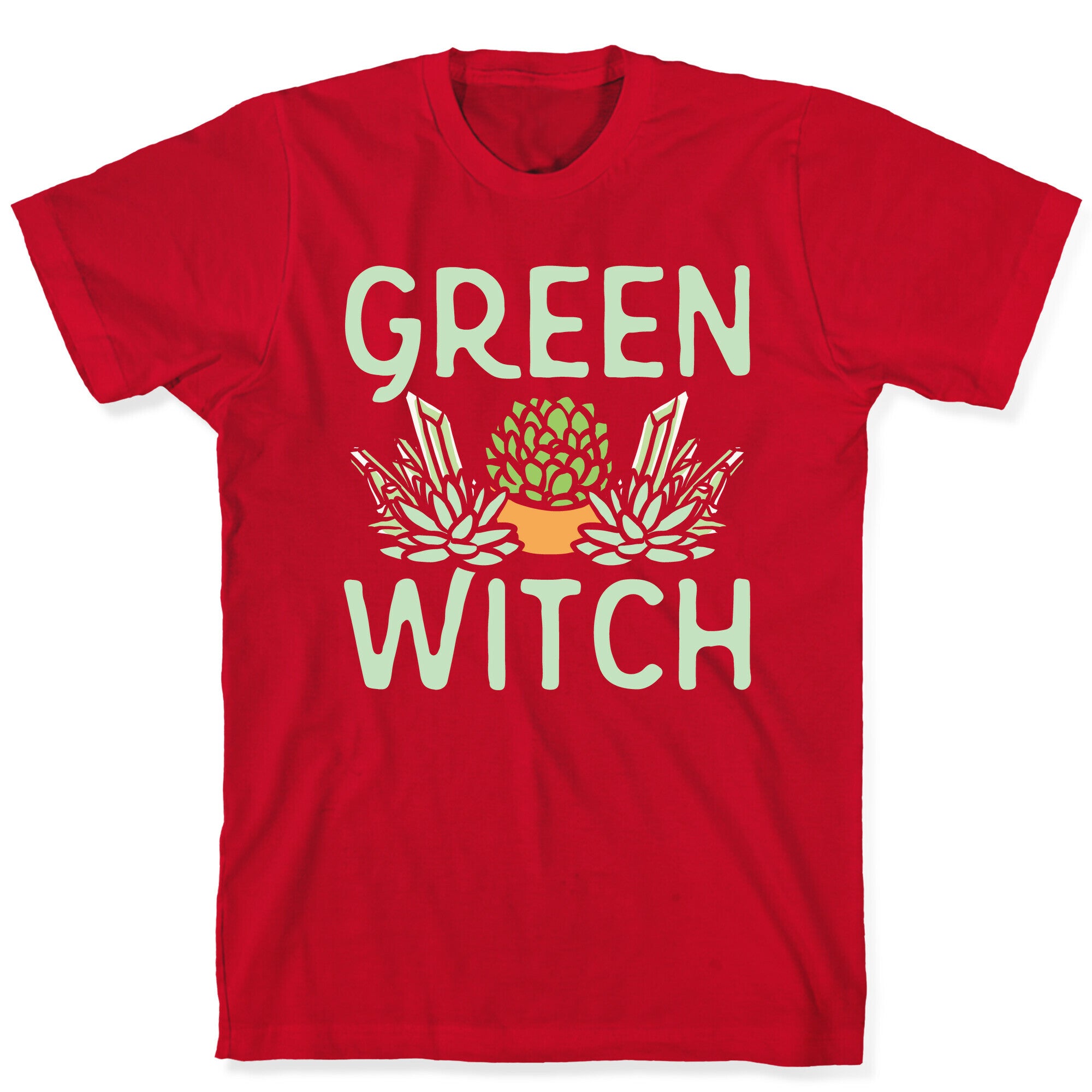 Green Witch White Print T-Shirt