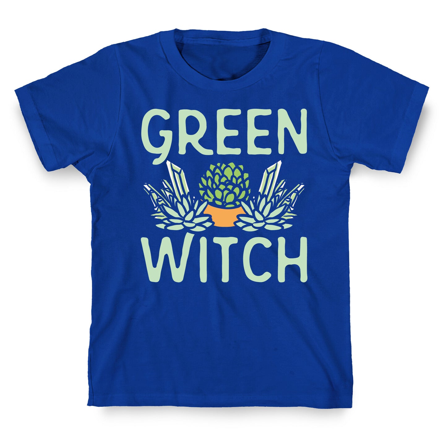 Green Witch White Print T-Shirt