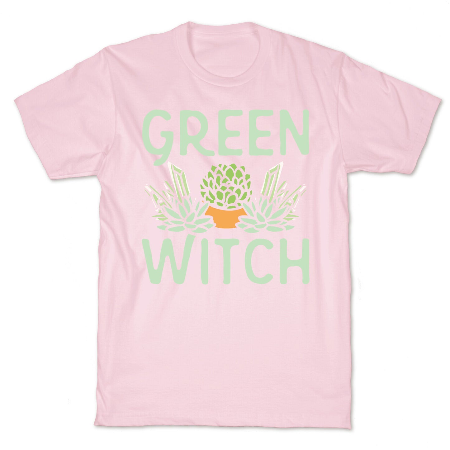 Green Witch White Print T-Shirt
