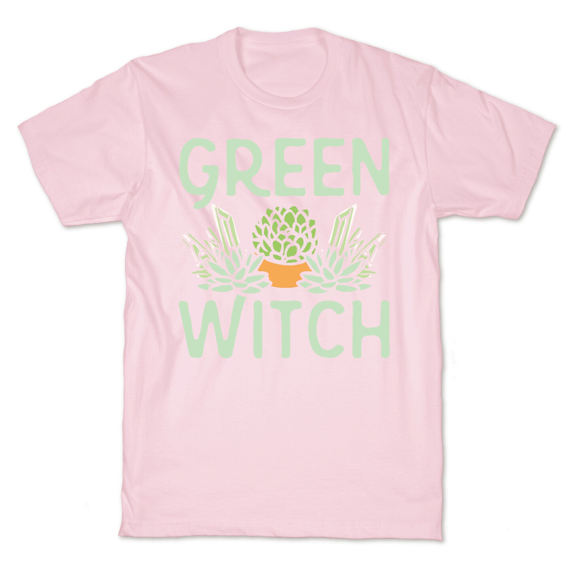 Green Witch White Print T-Shirt