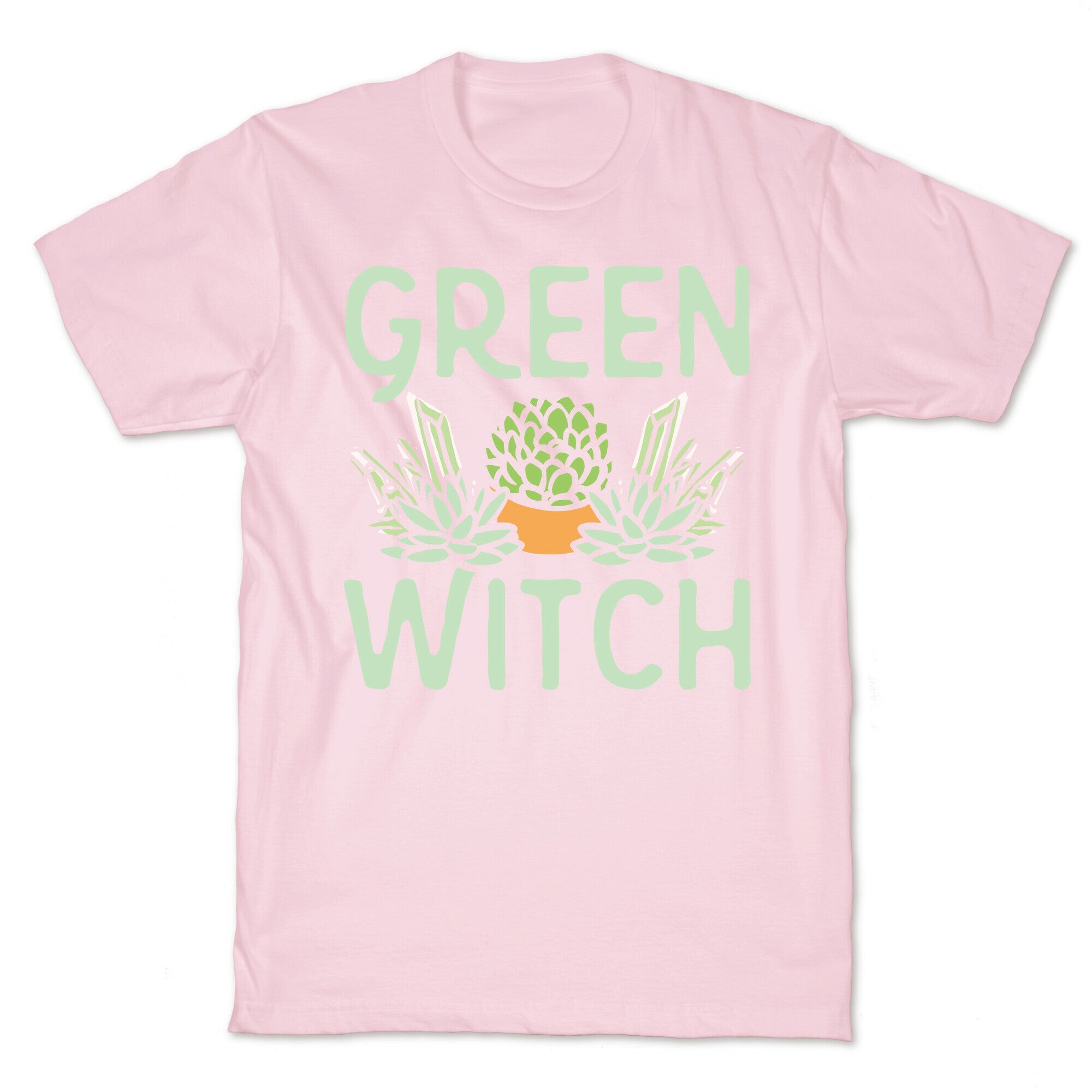 Green Witch White Print T-Shirt