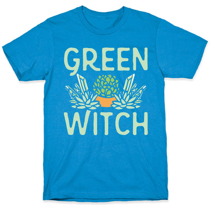 Green Witch White Print T-Shirt