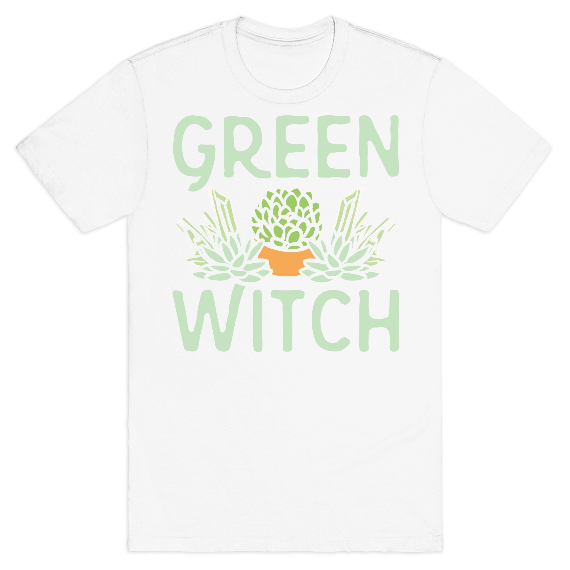 Green Witch White Print T-Shirt